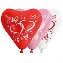 Herzballon "Verschlungene Herzen" rosa, 30cm 