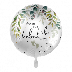 Folienballon 43cm "Wenn aus Liebe, Leben wird" 