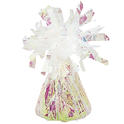 Ballongewicht "Geschenk" weiß-schimmernd 